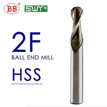 BB HSS 볼 코 엔드 밀 2 플루트 4 스트레이트 생크 반경 0.5 R16 밀링 커터 CNC 금속 가공 공구, [46] R10xD20x250L, [01] 2F
