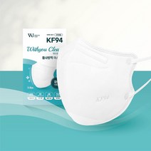우주팩 위드유크린 황사 방역 마스크 KF94 60매 미세먼지차단 새부리형 보건용 소형 중형 대형, 화이트