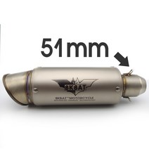 범용 51mm 오토바이 배기 파이프 머플러 혼다 Dio Zx Ruckus Super Cub 110 todays Vano Zoomer Moto, 02 PQG-002-X-51mm-BK
