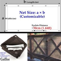 조립식수영장그늘막 컨테이너 간이 야외 수영장 사용자 정의 두꺼운 HDPE 발코니 개인 정보 보호 울타리 메쉬 안티 자외선 태양 그늘 그물 천막 가든 스크린, Coffe+1x4m