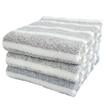 이마바리 타월 세련된 테두리 페이스 타올 어소트(네이비브라운그레이) 3색 세트 일본제 푹신푹신 부드러운 고흡수 중후수 고급