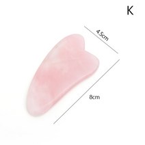괄사마사지 도구 경락 구아샤 천연 로즈 쿼츠 옥 구아 샤 스톤 보드 마사지 스크레이퍼 플레이트 페이스 도, 10 Pink K Big Shape