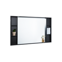 욕실 화장실 욕실장 벽걸이 거울 피치경 03 W1200 x H800 x D100, 블랙