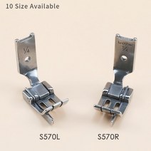 홈트레킹 런닝머신 JUKI 515 Brother 842 트윈 바늘 재봉틀 액세서리 부품 브래지어 용 S570 오른쪽 및 왼, 05 S570L 1-2_02 0.2cm