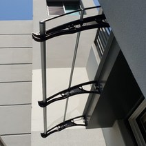 캐노픽스 800 X 2200 창문 비막이 창문 비가림 차고 만들기 아치형파고라 비가림 차양, 투명렉산 회색 브라켓 실버 바