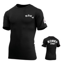 군헌터 쿨드라이 ROKA 로카 검정 반팔 군인 군대 군용 티셔츠