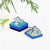 북극 바다 세계와 빙하 디자인 합금 에나멜 브로치 만화 귀여운 Penguin 과 북극곰 동물 배지 핀 쥬얼리 브로찌