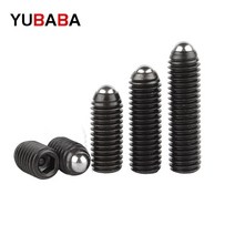 나사 너트 합금강 볼 포인트 육각 소켓 스프링 볼 플런저 그럽 포인트 고정 나사 블랙, 03 M8(5PCS)_06 12mm