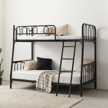 상일리베가구 베르디 이층침대 프레임SS+S, 블랙
