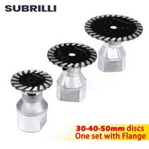 체인 톱날 Subrilli 다이아몬드 조각 연삭 대리석 콘크리트 화강암 돌 타일 m14 58-11 용 304050mm 조각 절단 디스크, 5-8-11 스레드, 30-40-50 한 세트