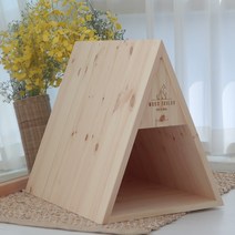 국내생산 우드테일러 원목 강아지집 고양이 펫하우스 안정적인 A형구조 소형견 중형 추천, 투명