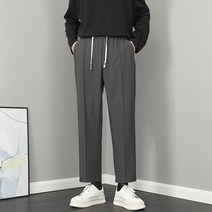 수입 봄 가을 남자 슬랙스 데일리 대학생 회사원 배정남 바지 와이드 테이퍼드핏 통넓은 팬츠 치트키 밴딩 면접 소개팅 나일론 면바지 부츠컷 키큰쇼핑