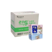[삼정펄프]리빙미용티슈180매x24각휴지/화장지/각티슈, 리빙티슈 180매x24각