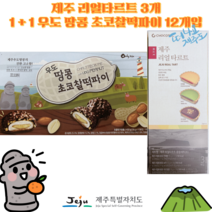[세종상사] 제주 리얼 타르트 3개 1+1 우도 땅콩 초코찰떡파이 12개입, 1세트, 찰떡 파이 12개입 + 리얼타르트 3개