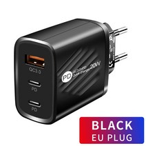차량용 고속 스마트폰 충전 시거잭 PD 20W 빠른 충전 Usb C 샤오미 12 프로 아이폰 13 QC 3.0 휴대 전화, 01 EU Full Black