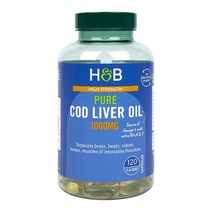 Holland & Barrett 영국 홀랜드앤바렛 퓨어 대구간유 코드 리버 오일 1000mg 120캡슐 1팩 오메가3
