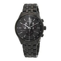 씨티즌 에코드라이브 크로노그래프 블랙 다이얼 남성용 시계