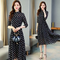 요모조모 1784 쉬폰 도트 A라인 원피스