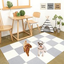 강아지 슬개골탈구 예방 미끄럼방지 카페트 도톰 매트, 크림화이트