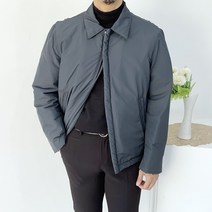 반즈 남자 미니멀 투웨이지퍼 카라 경량 패딩자켓2color