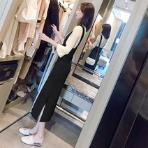 [멜빵 원피스] 여름 스커트 여성용 서스펜더 드레스 정장 2022 패션 슬림 투피스 세