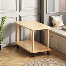 사이드 소파 테이블 우드 노트북 간이 미니 이동식, 60 60 47cm웜 화이트