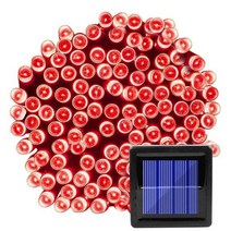 방가로용품 야외 태양 끈 빛 200LED 8 모드 램프 정원에 대 한 방수 요정 갈 랜드, 01 red_02 12M 100LEDs