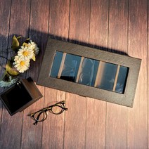 라이플 가죽 5구 안경케이스 - 선글라스 보관함 안경집 썬글라스 정리함 진열대 수납함, 브라운