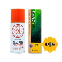 신신제약 모스키토 아웃도어 에어로솔 + 모스키토 밀크 50ml 모기 기피제 2종 세트, 9세트