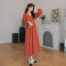 여름원피스 슬림해 보임 반팔원피스 원피스 숙녀 필수 브이넥 롱원피스