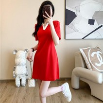 테니스 스포티 빅사이즈 배색 피케원피스