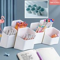 티비엠코리아 다용도 펜꽂이 연필꽂이 정리함 6구 7구 벌집형 원형, 6구벌집형 화이트