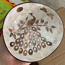 샐러드 볼 요거트 씨리얼 그릭 디저트그릇 우드샐러드보울 베이지 자연 장식 쉘 코코넛 그릇 과일 국수 쌀 그릇 나무 요구르트 식기 수공예 가정 장식, 공작