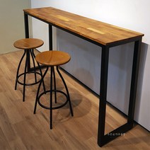 푸른숲가구 티크 원목 홈바테이블 좁은테이블 홈카페 아일랜드식탁, 1600x430x950