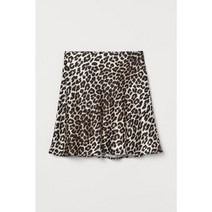 H&M 새틴 미니 스커트 블랙/레오파드 프린트 0989904004
