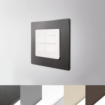 국산 베르블럭 접착식 스위치 테두리 커버(대형) / 인테리어 스티커 포인트 벽지 스위치 주변 가림 부자재, 1) 사틴그레이 (대형)