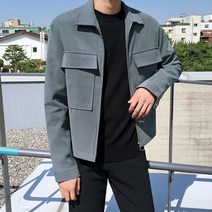스웨이드자켓 남자 트러커 블루종 재킷 카라넥 더블포켓 심플 무지 A14