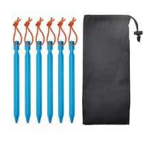 18cm 텐트 페그 경량 알루미늄 합금 반사 로프 야드 캐노피 캠핑 스테이크 네일 가방 10 개/묶음, 06 6pcs Sky Blue