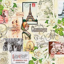 파스텔크래프트 MAKI 냅킨아트 SLOG026801 Vintage Collage Paris 냅킨20매 33x33cm 2072, 20매입, 혼합색상