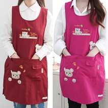 곰돌이 앞치마 1+1, 자주1+핑크1