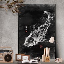 풍수 인테리어 그림 잉어 물고기 학 십장생 해바라기 한국화 액자, 01.목리도(잉어), 특대형[71x107cm]