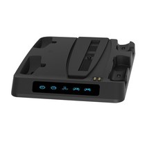 플레이스테이션VR2 PS5 콘솔 다기능 냉각 스탠드 듀얼 컨트롤러 충전기 CD VR 헬멧 스토리지 PS VR2 핸들 충전 도크, [01] FC-PVR2-004, 01 Black