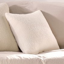 [벨라이프] 워밍 쿠션커버 양털 35x35 2color, 색상:02.베이지양털