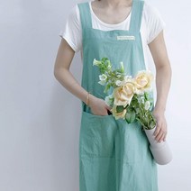 아워리빙 원피스 앞치마 C타입, 스카이블루, 1개