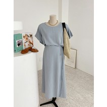 허니제이 / 랑셀 가오리 절개 랩 밴딩 롱 원피스(3color)