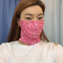 [미스블혹] 사계절 면 안감 프릴 꽃마스크 골프 마스크 햇빛 가리개 마스크 모음
