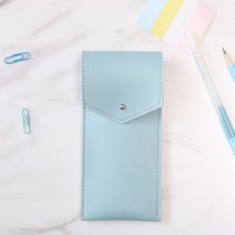 오브리즈 국내제작 1+1 가죽필통 펜케이스 펜파우치 학생 필통, 클래식_파스텔블루