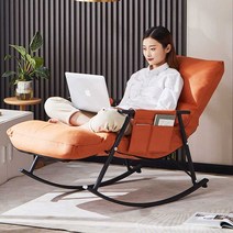 1인용 쇼파 안락 의자 흔들 수면 휴식 독서 거실, 검정색 다리 (제거 및 세탁 없음) 베이지