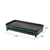 전기그릴팬 멀티 불판 1500w 한국어 비 스틱 무연 기계 5 단계 조절 불고기 집 로스터 220v 110v 바베큐, [01] green, [03] EU