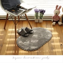 순면 그레이 모던 발매트 타원형 현관매트 발러그 싱크대발판 자취필수품